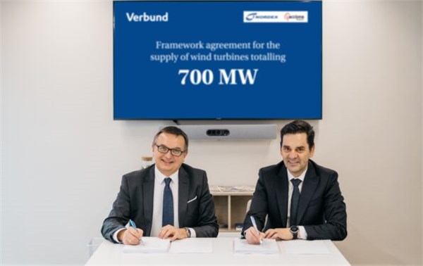 VERBUND Green Power and Nordex Group Sign Multi-Year Framework Agreement for Supply of Wind Turbines Totalling 700 MW