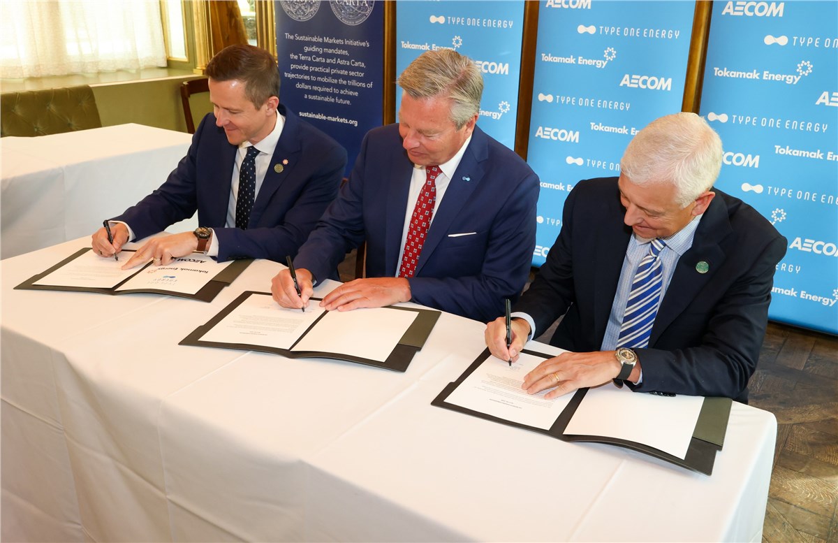 Type One Energy, Tokamak Energy, and AECOM form the UK Infinity Fusion Consortium to accelerate development of a commercial fusion power plant in the United Kingdom  AECOM &copy;